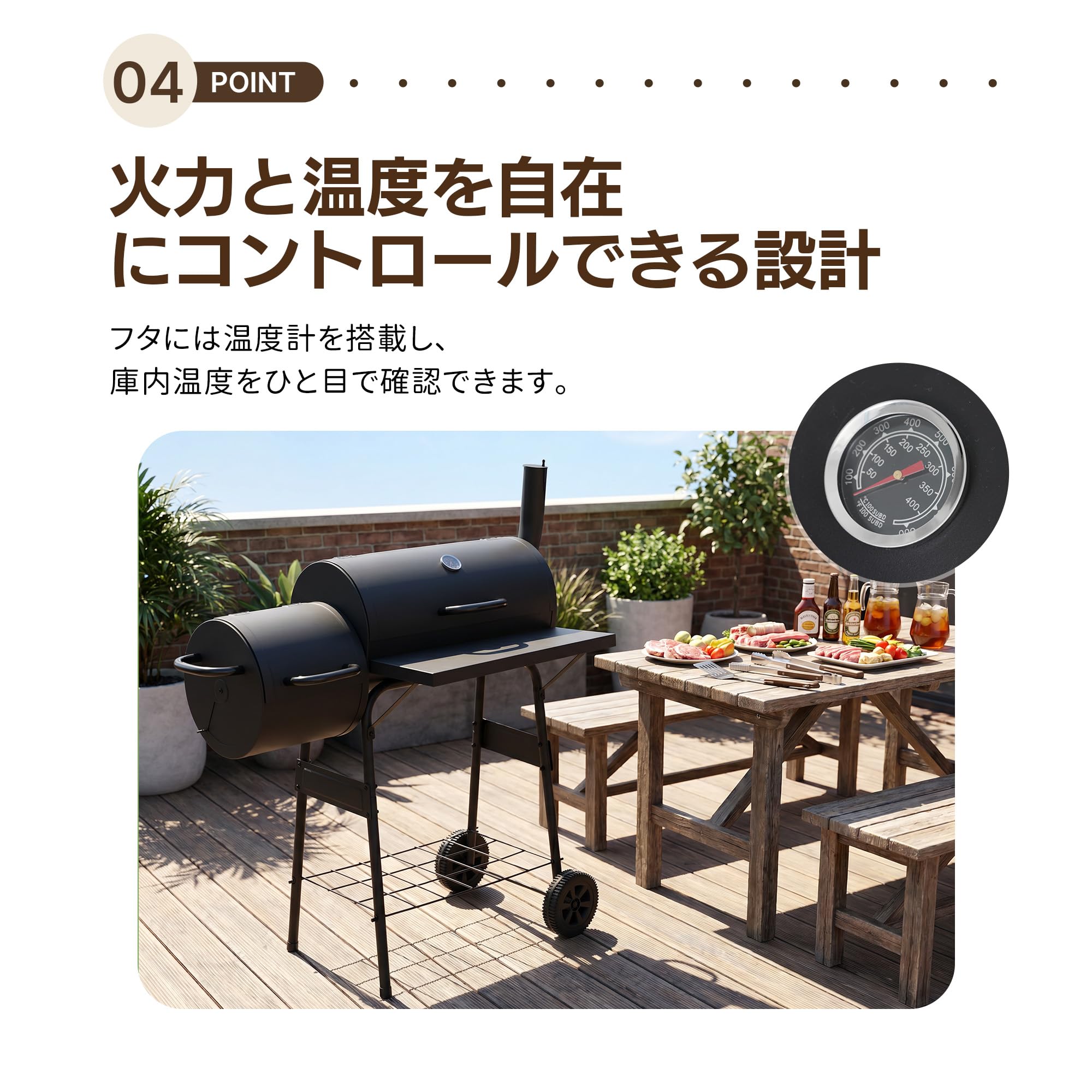 バーベキューコンロ 2か所で同時に焼き分け可能 温度計で検温可能 ブラック Amazon.co.jp: バーベキューコンロ 2か所同時に焼き分け可能 温度計