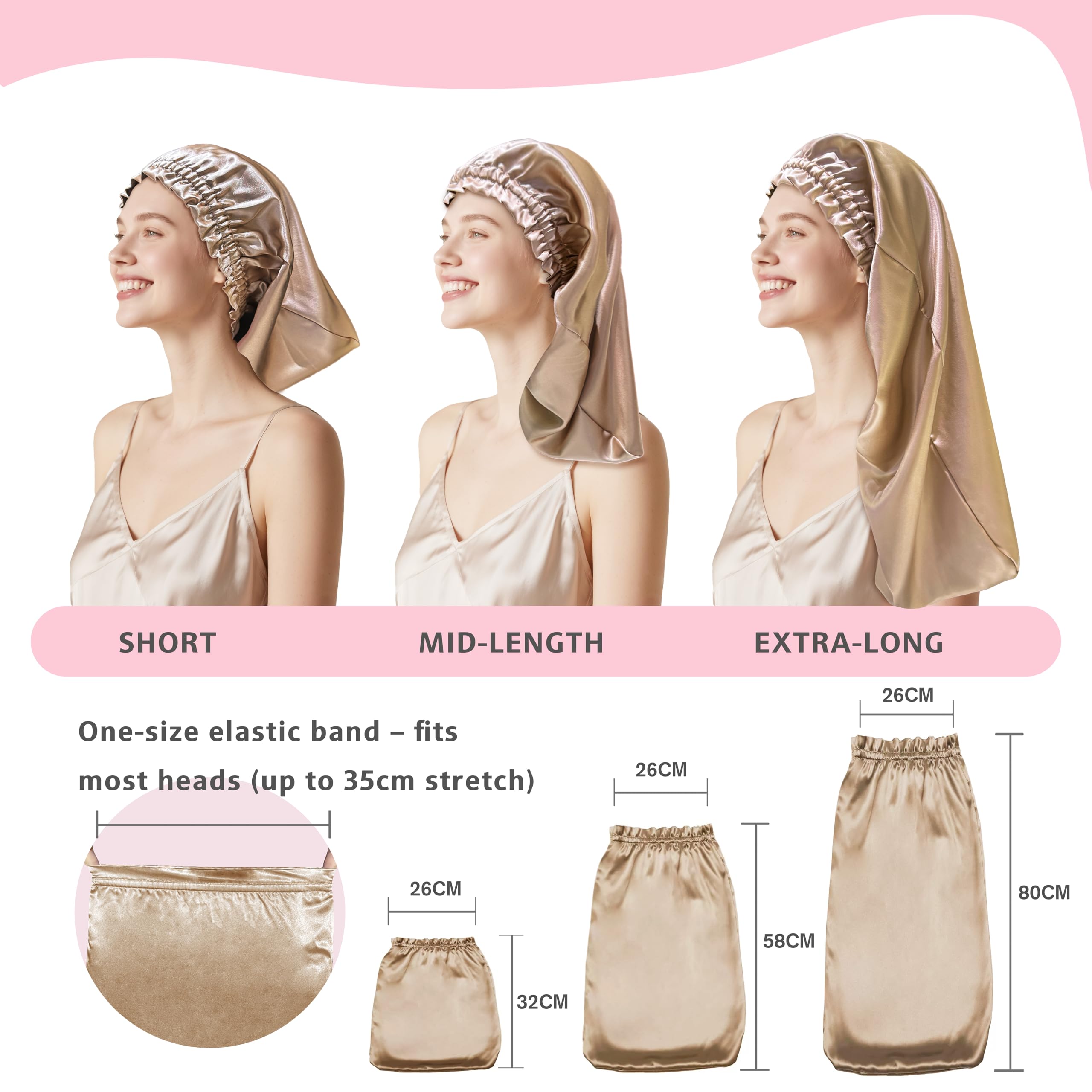 townssilk Silk Bonnet for Sleeping 100% 22 Momme Mulberry Silk for Women Luxurious, Breathable - Image 4