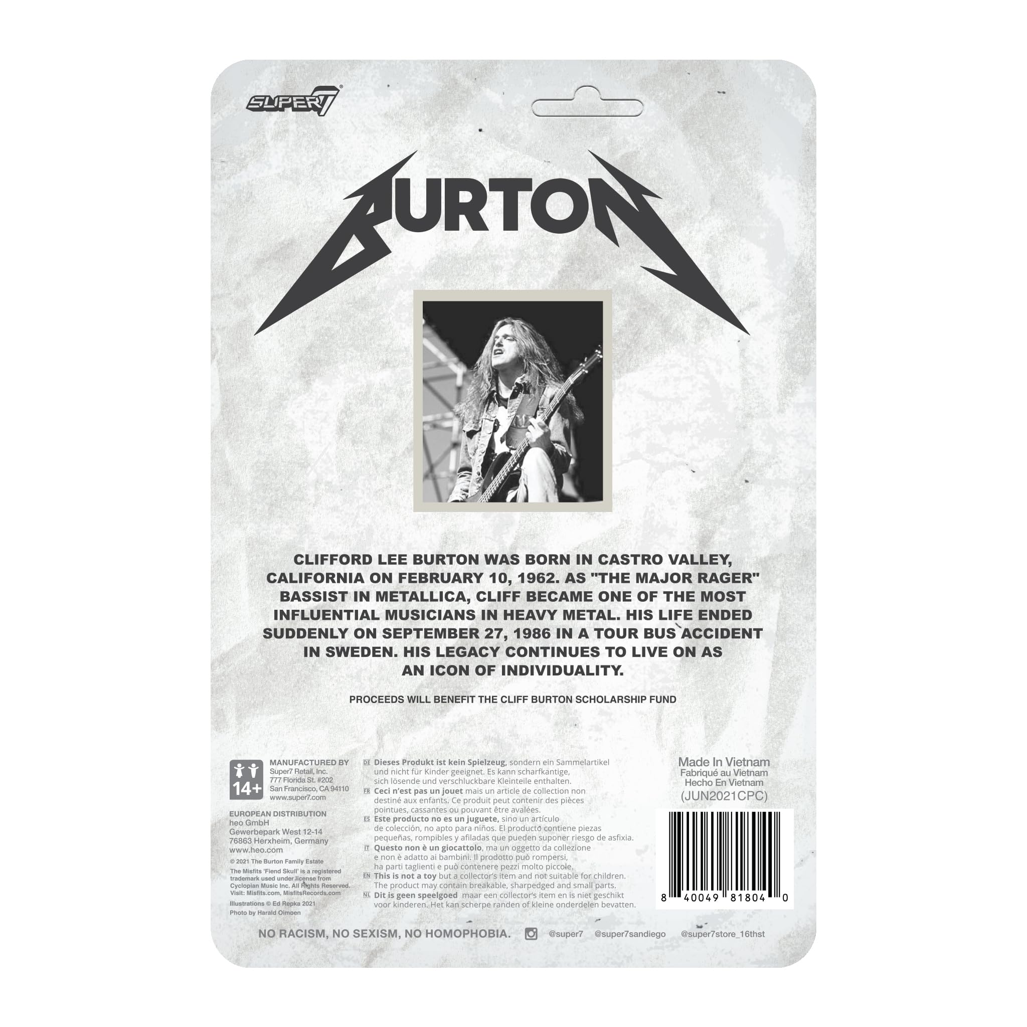 Amazon.com: Super7 Cliff Burton Cliff 'Em All - 3.75