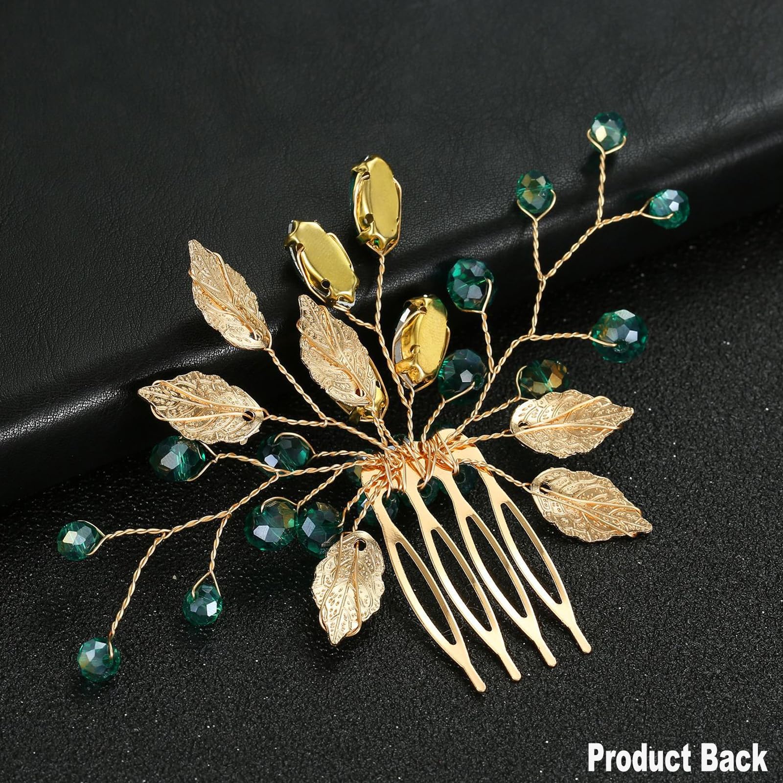 Accessori per capelli da sposa, accessori per capelli verdi, con strass scintillanti, fermagli per capelli, accessori per capelli per balli di fine anno, accessori per capelli francesi, gioielli per