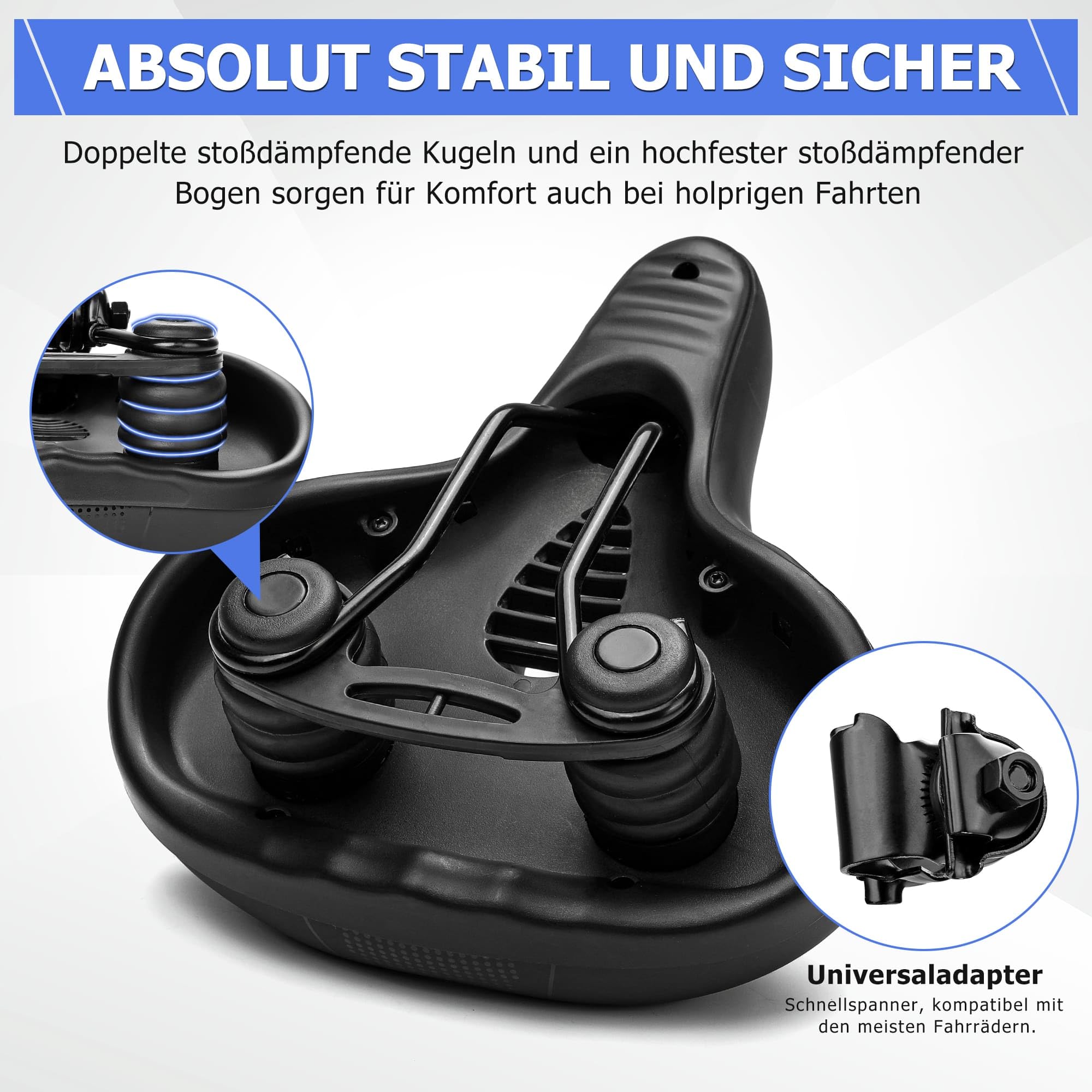 CDYWD bergroer Bequemer Fahrradsattel  Extra Breit Gepolstert Fr Herren  & Damen