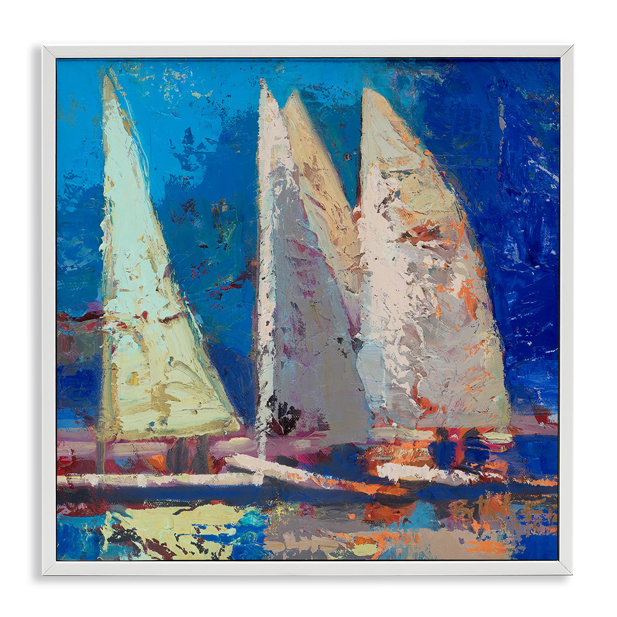 'A Strong Wind Sailboats'| Framed Giclee Art