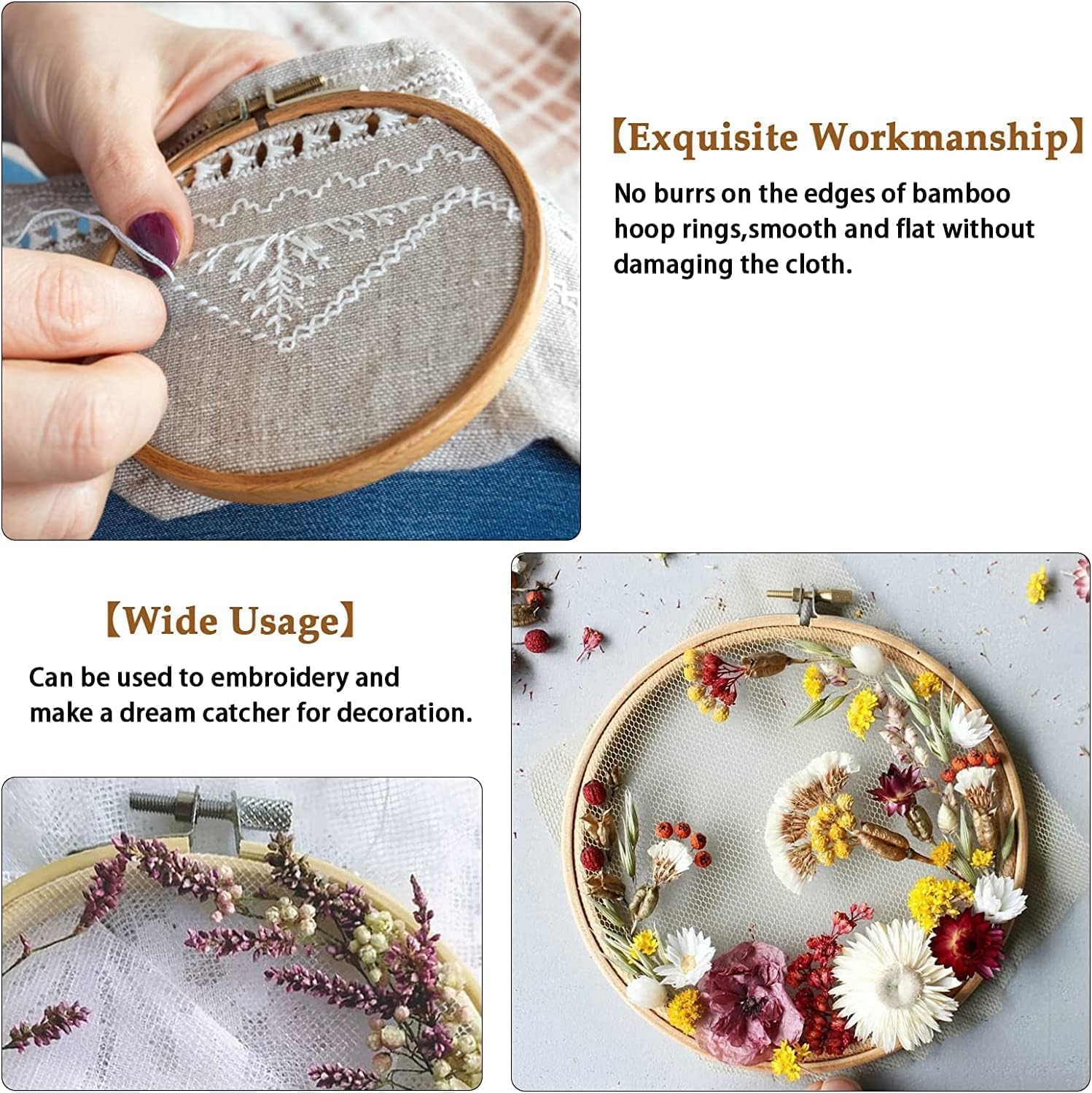 Myfelicity Kit Da Ricamo Per Principianti E Adulti – Motivo Floreale Con Scritta – Dimensioni 20x20 Cm – Attività Rilassante Fai Da Te