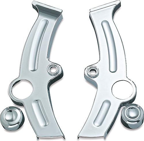 Kuryakyn 7851 Accesorio de acento de motocicleta cubiertas de marco Boomerang para motocicletas Harley-Davidson 2000-07, cromadas, 1 par