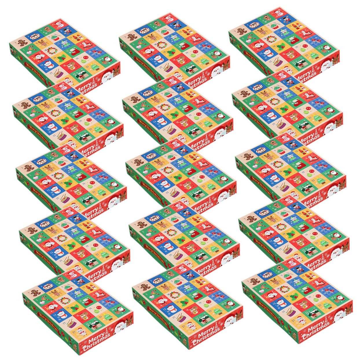 GARVALON 15 pezzi Calendario Avvento Natale Giorni Vuoto da Riempire Piccole Fai da Te per Dolci e Regali Decorazione Festiva Cartone per Famiglie e Eventi