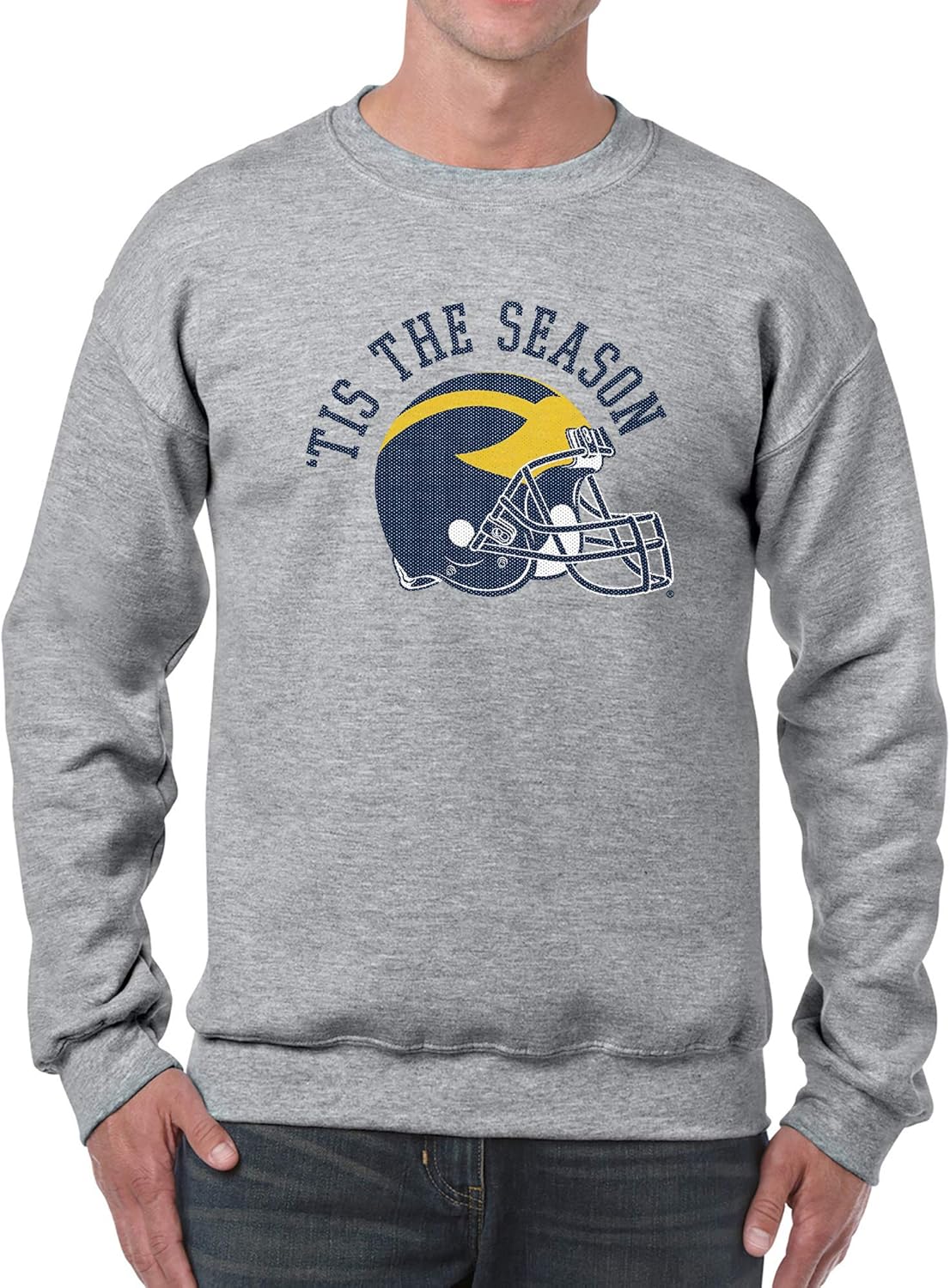 UGP Campus Apparel NCAA Tis The Season Football, Team Color Crewneck, College, University