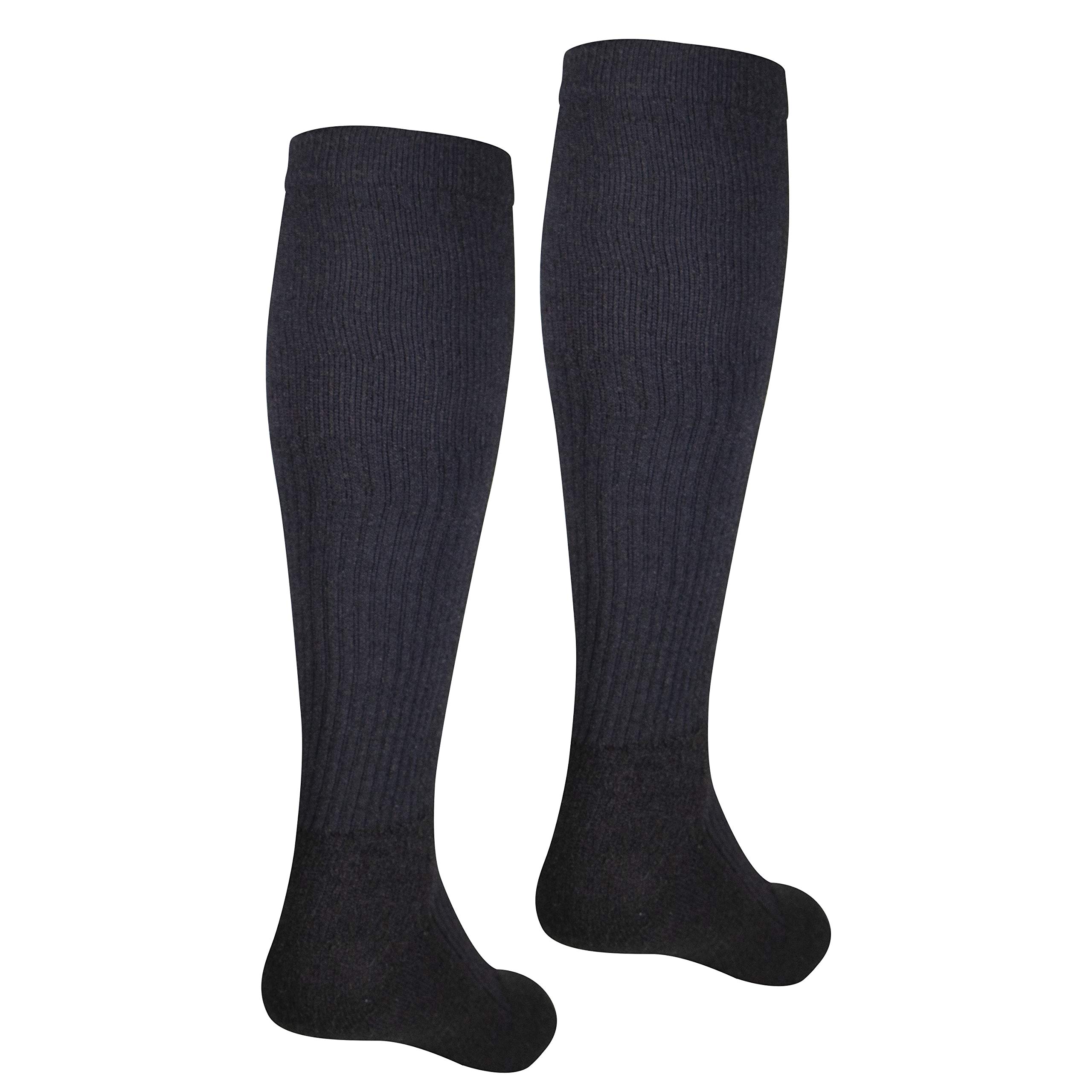 NuVein Compression Socks, 15-20 mmHg Support for Men, Padded Cushion Foot, Knee High, Closed Toe, Black, X-Large