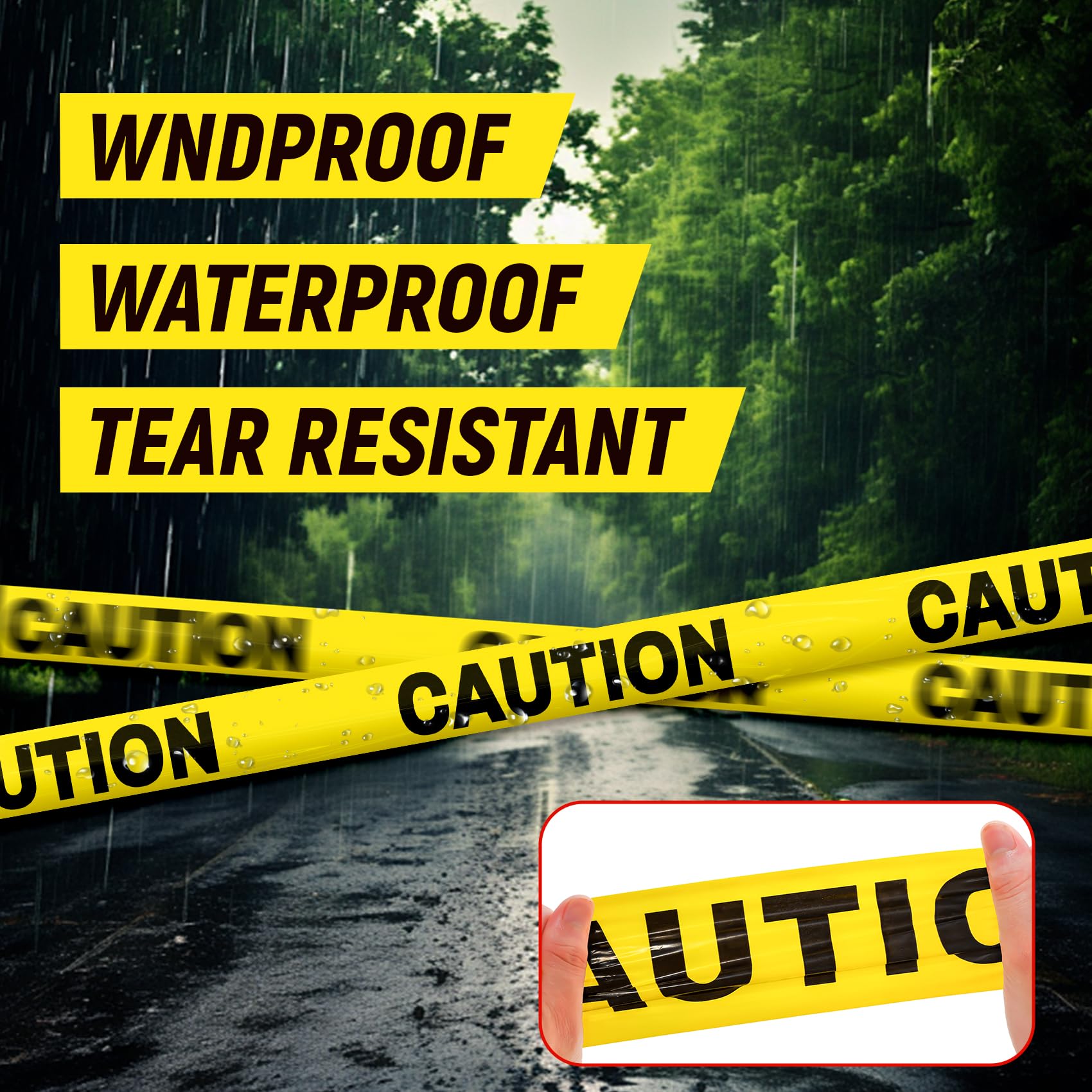 Yellow Caution Tape - 3x1000 Ft High Visibility Safety Barricade Tape