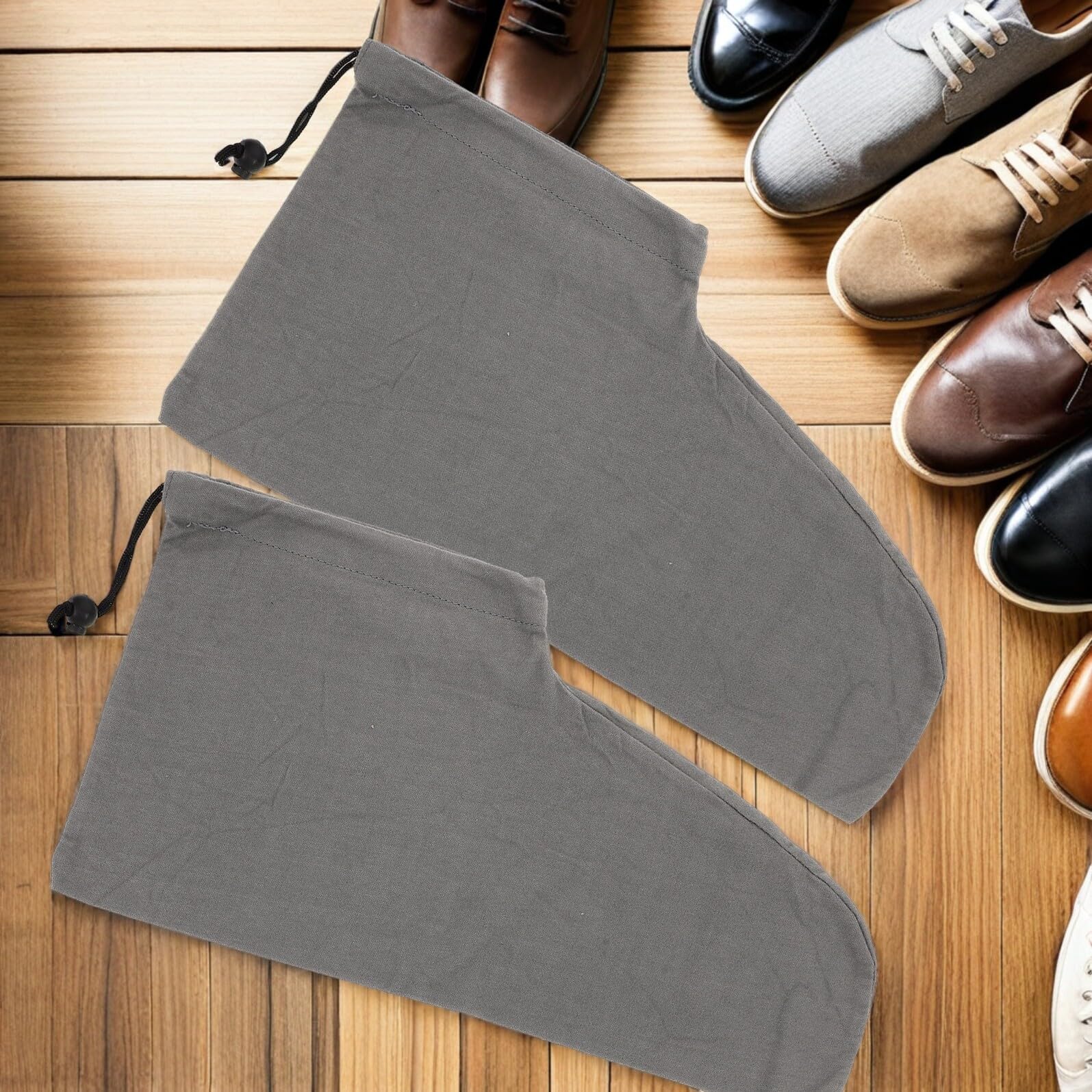 Hemobllo 6pezzi Borsa per Scarpe da Viaggio in Tessuto Coulisse Sacchetto Portatile per Riporre Scarpe da Ginnastica e Stivali Organizzatore per Valigie e Viaggi