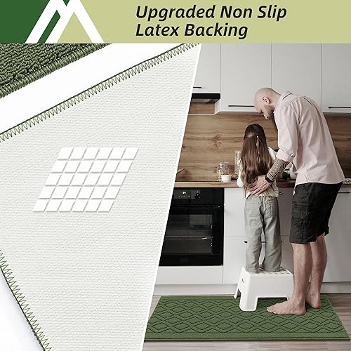 Miniatura 41 de COSY HOMEER Tapetes de cocina antideslizantes de polipropileno grueso para el hogar, lavable a máquina, 20 x 30/20 x 48 pulgadas, rojo