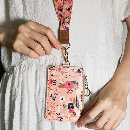 Miniatura 11 de Soporte para tarjetas de identificación negro con cordón, soporte vertical de piel sintética para tarjetas de identificación con 1 ventana de Negro