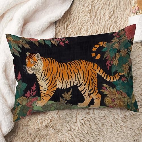 Vista 159 de ArogGeld Chinoiserie - Funda de cojín con estampado de leopardo y guepardo fucsia, con manchas de animales de vaca, color rosa oscuro, decoración