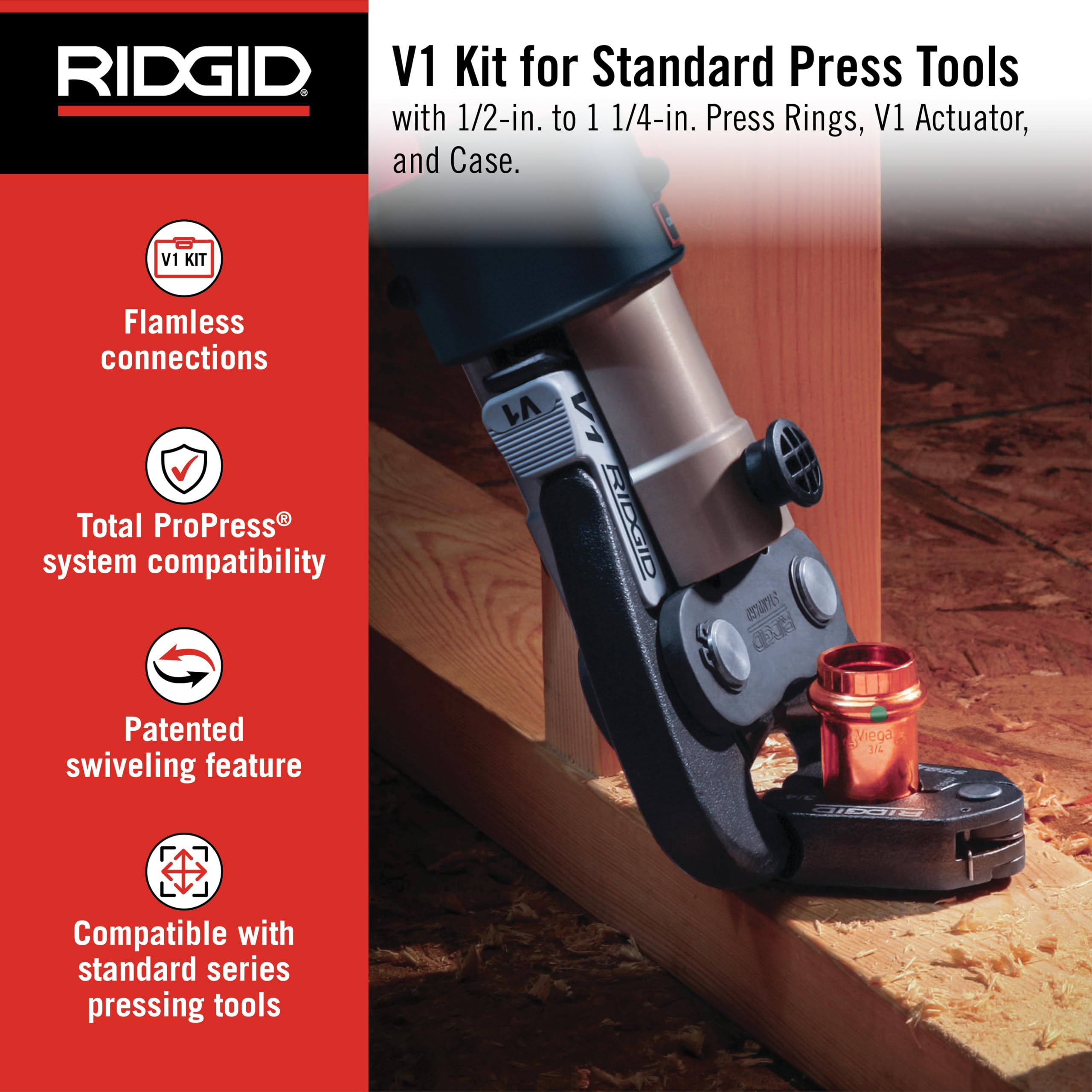 RIDGID 27423 V1 Kit for Standard Press Tools with 1/2