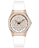 Paras Crown Womens Watches Luxury Dress Classic Ladies Watches 5ATM Waterproof Quartz Gift Wrist Watches for Womens Ceramic Band,Luxury Fashion Timepiece for Her