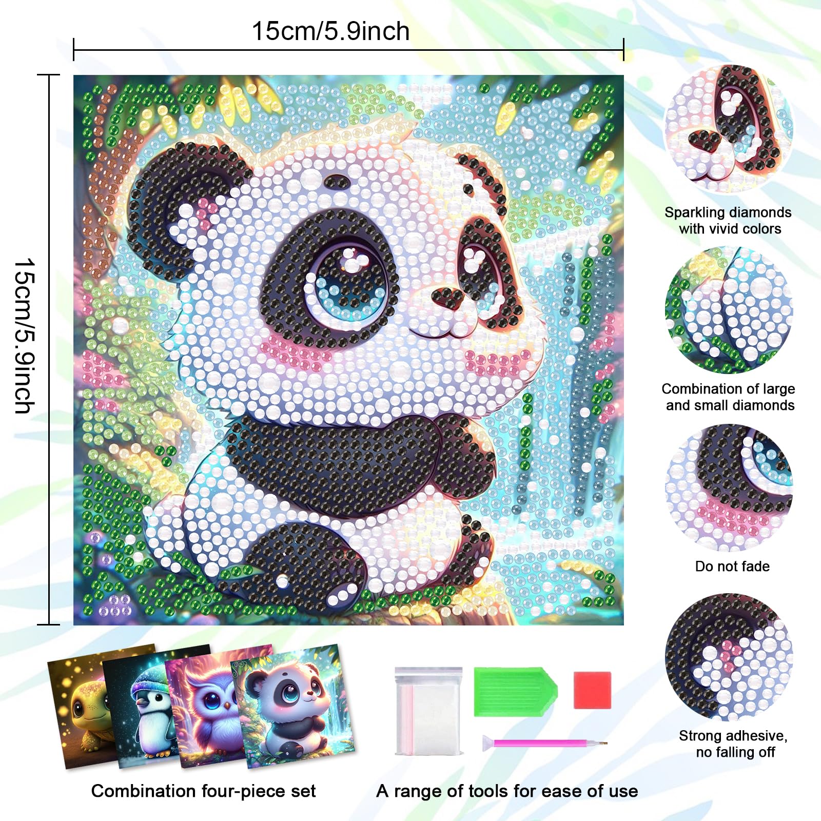 Kit per pittura con diamanti per bambini con cornice, motivo