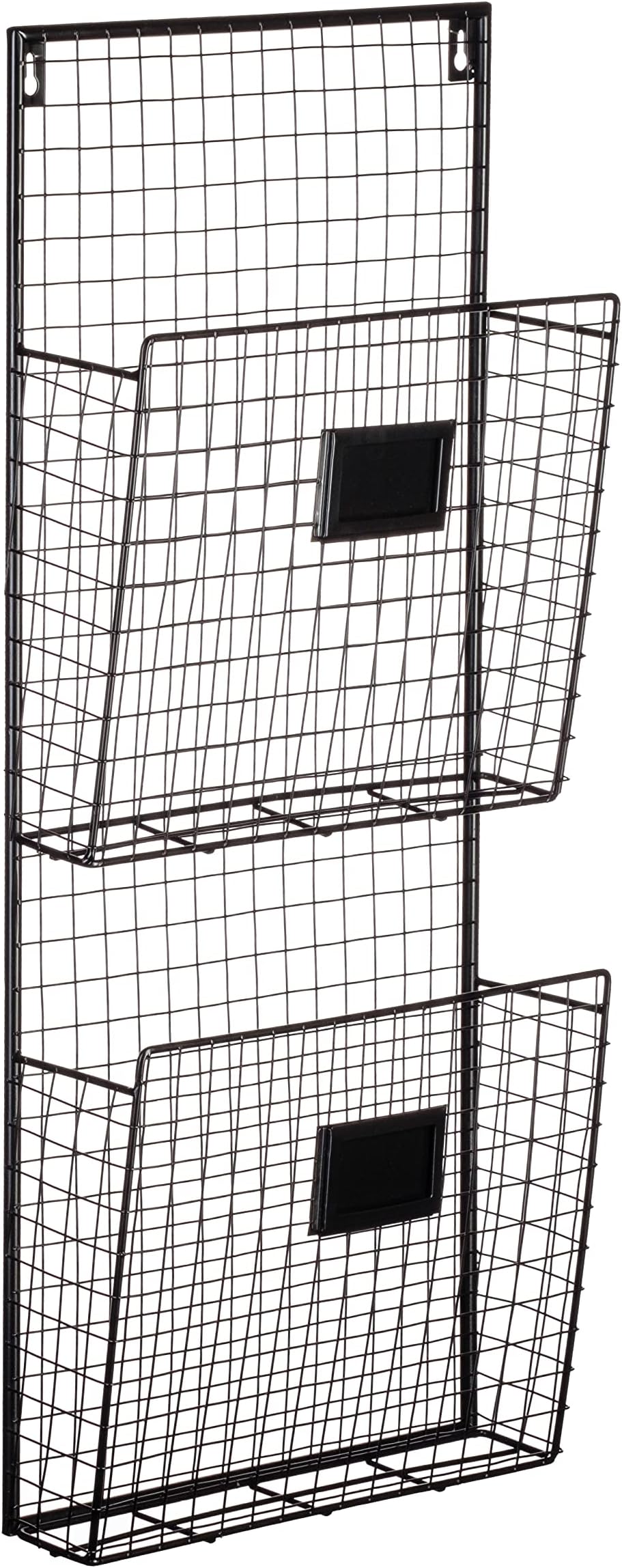 Designstyles Black Metal Wall Double File Holder