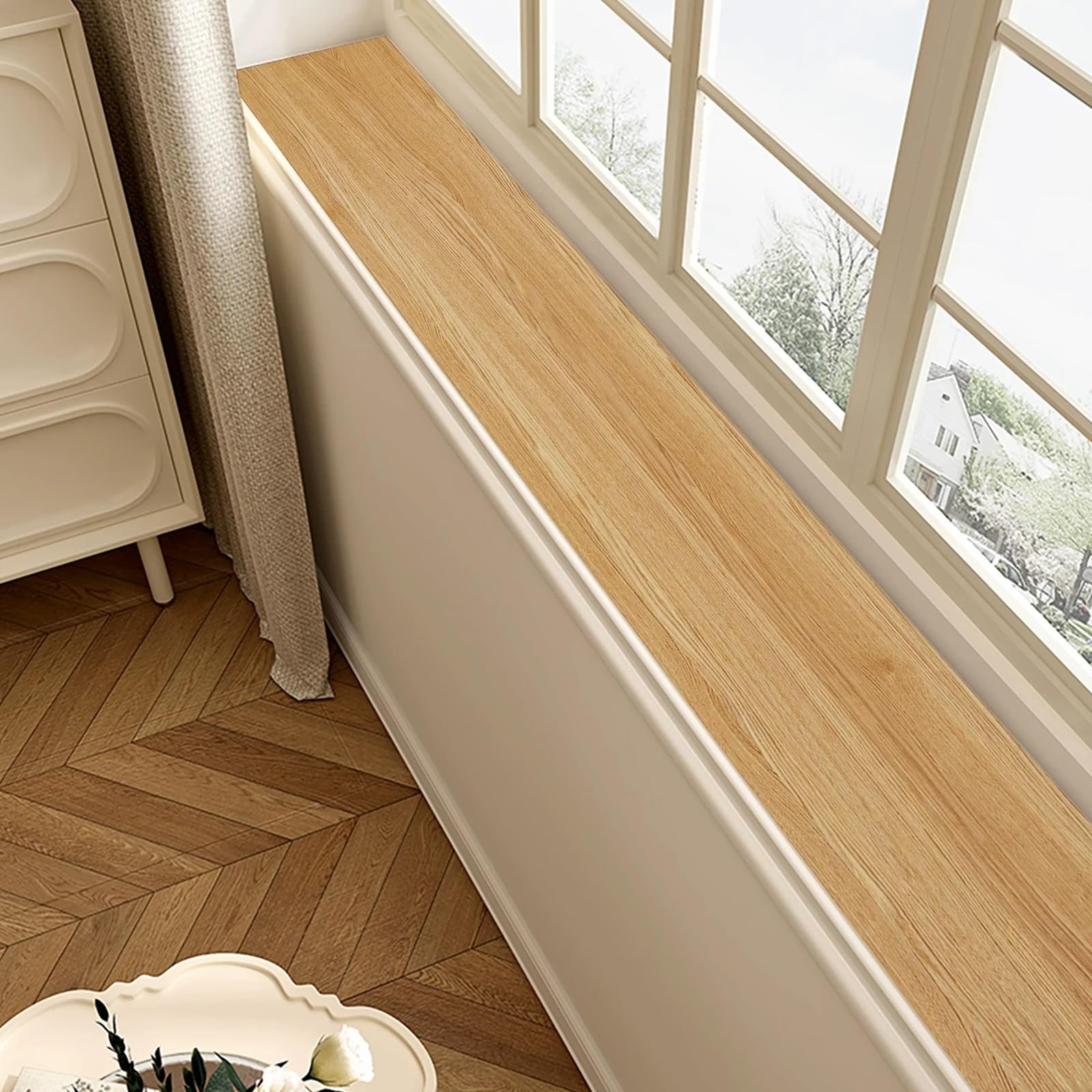 Tapis de protection pour rebord de fenêtre, découpable, antidérapant, résistant à la chaleur jusqu'à 90 °C, idéal pour cuisine, chambre à coucher, salon, durable et facile à installer, accessoire