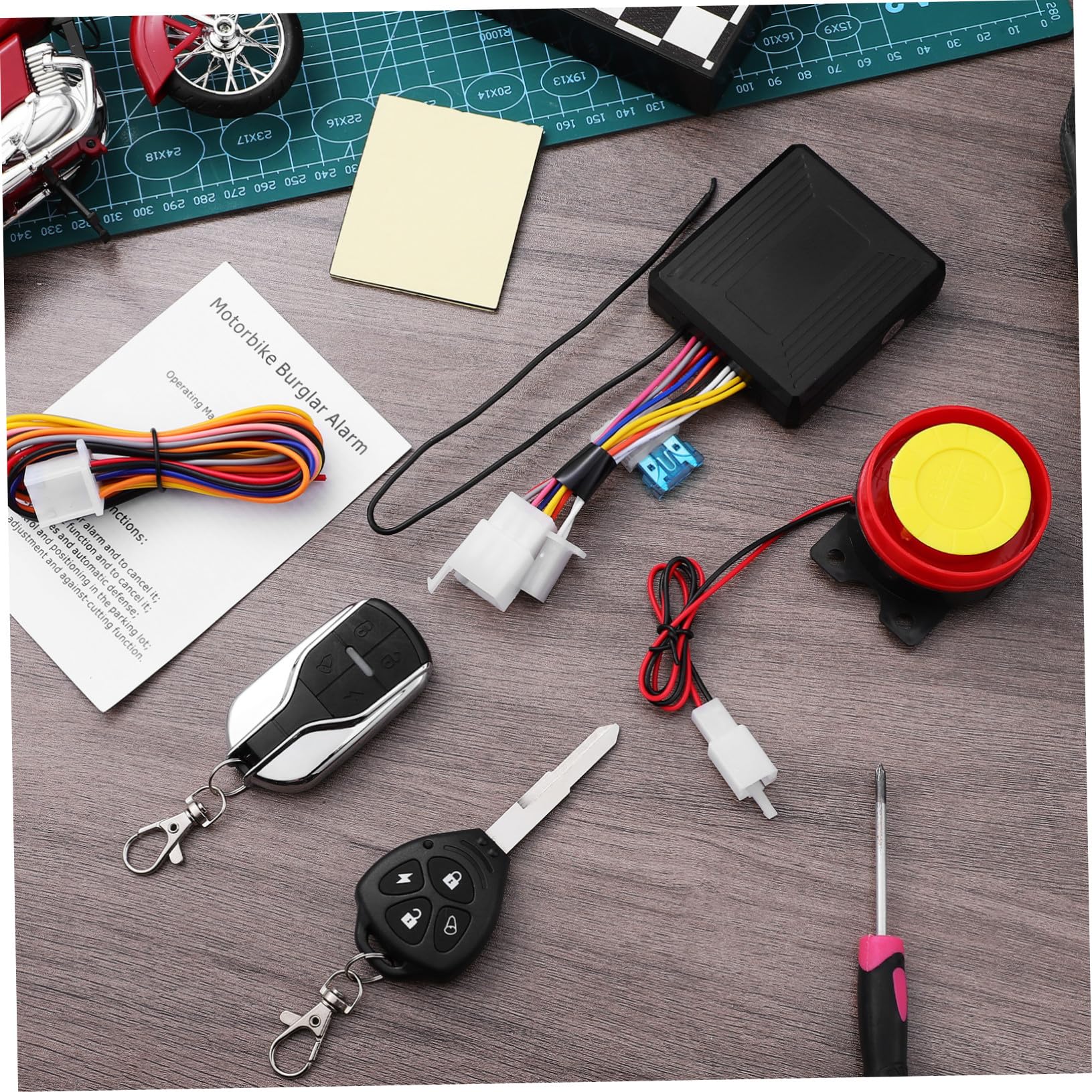 Antifurto Moto 12v con Allarme Remoto 315mhz Abs Nero | Batteria Inclusa e Telecomando, Funzione Multifunzione a Basso Consumo, per Scooter e Motociclette