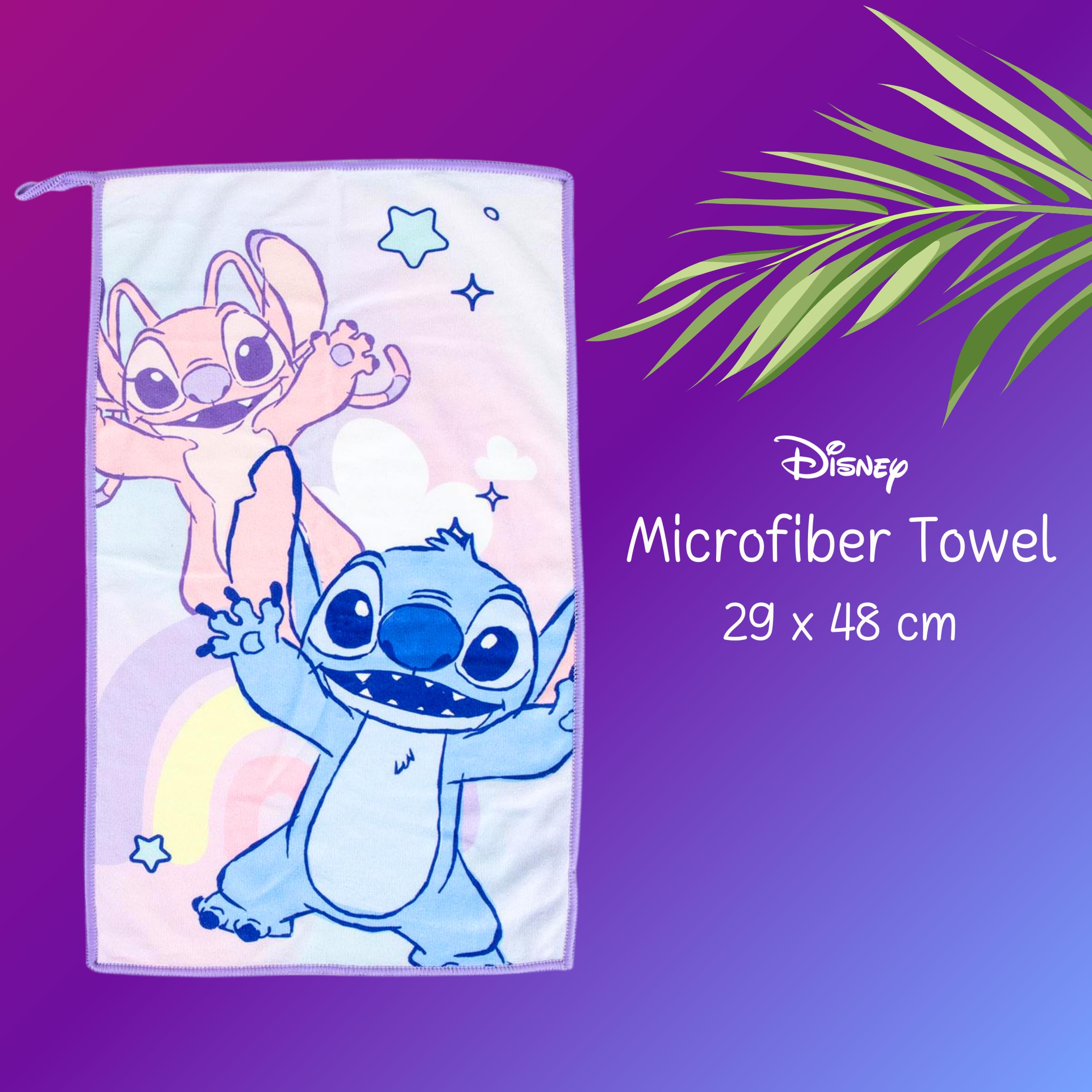 Disney Stitch Trousse de Toilette pour Enfant, Motif Stitch et Angel, avec Brosse à Cheveux, Serviette et Porte-Monnaie, sans PVC