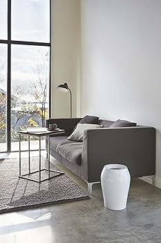 Amazon｜山崎実業 ゴミ箱 トラッシュカン ヴェール ラウンド ホワイト