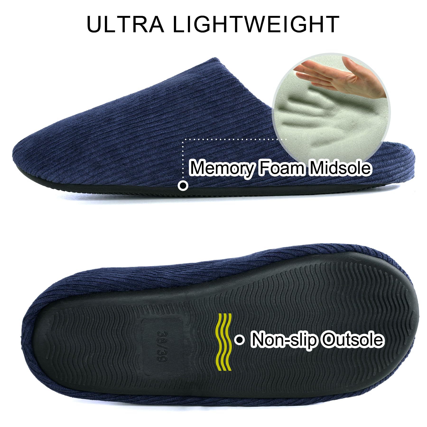 Knixmax Pantofole da Casa da Uomo Donna Memory Foam Pantofole Invernali Morbide e Calde Slippers