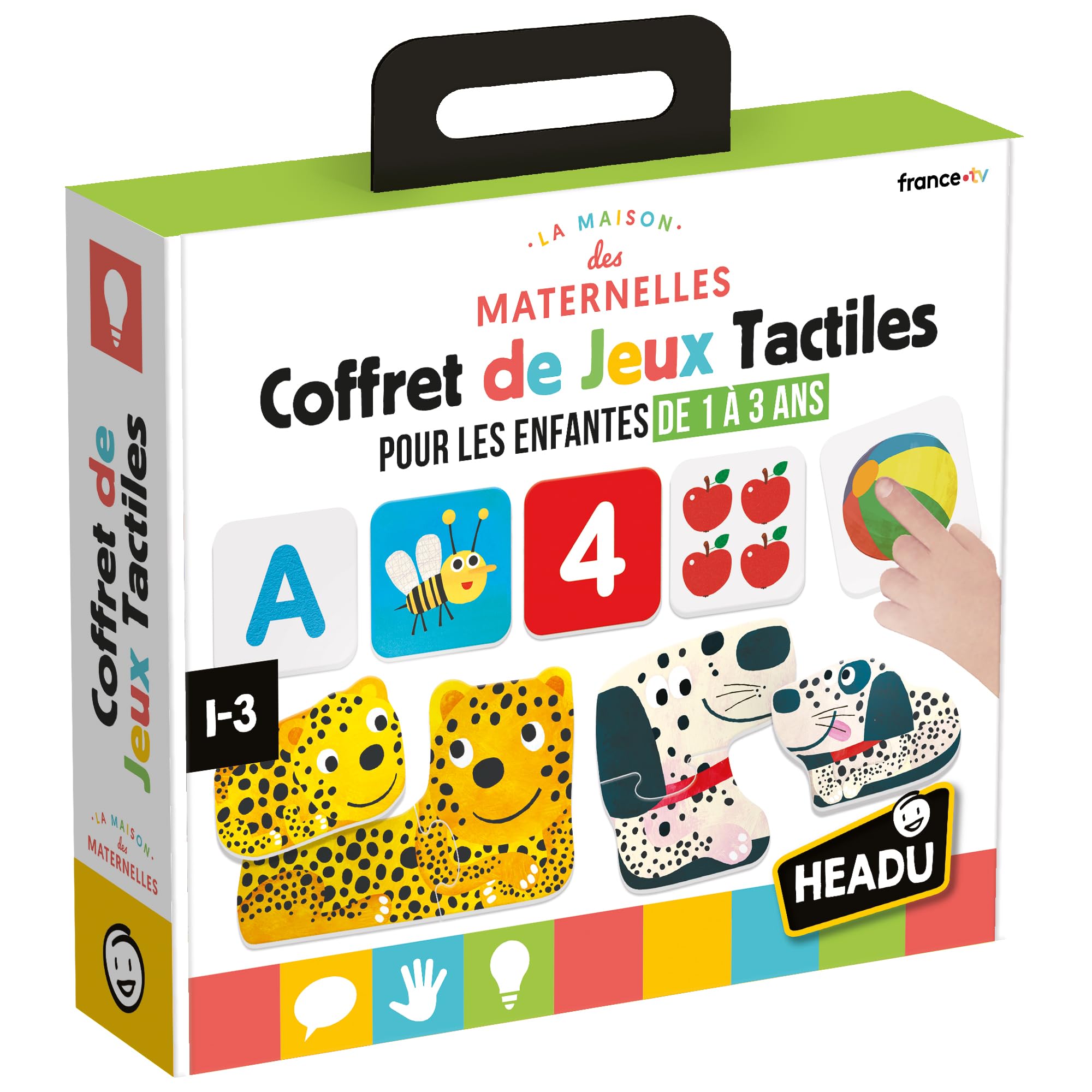 HEADU - Preschool Touch Games Set - For Children 1 to 3 Years | In Collaboration With Kindergarten, Sensory Learning Shapes and Colours, Gift Idea for Children, Made in Italy