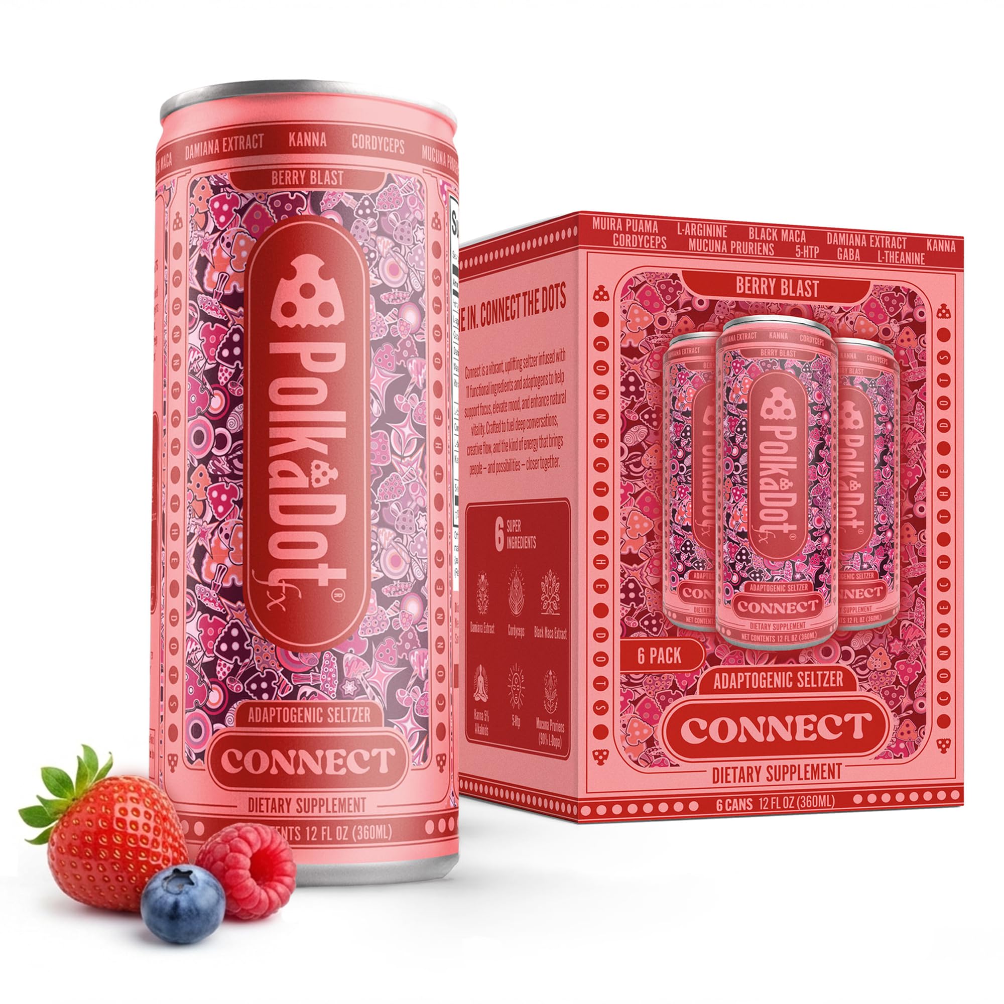 Amazon.com : Polkadot Connect Seltzer, Berry Blast Flavor