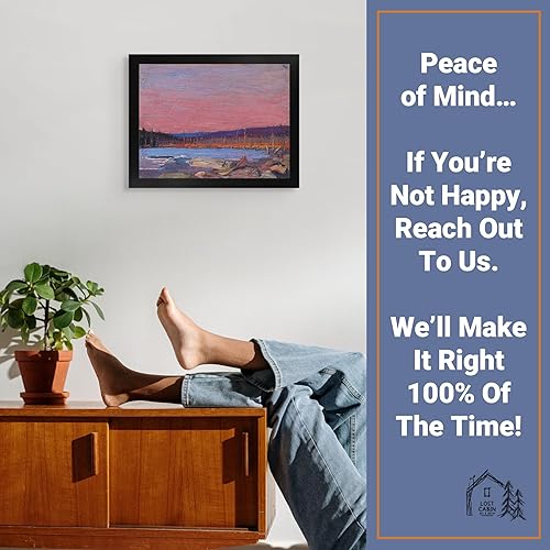 Miniatura 5 de Lost Cabin A Northern Lake 1911 de Tom Thomson | Impresión en marco plano negro | Reproducción de pinturas de obras de arte finas | Póster enmarcado