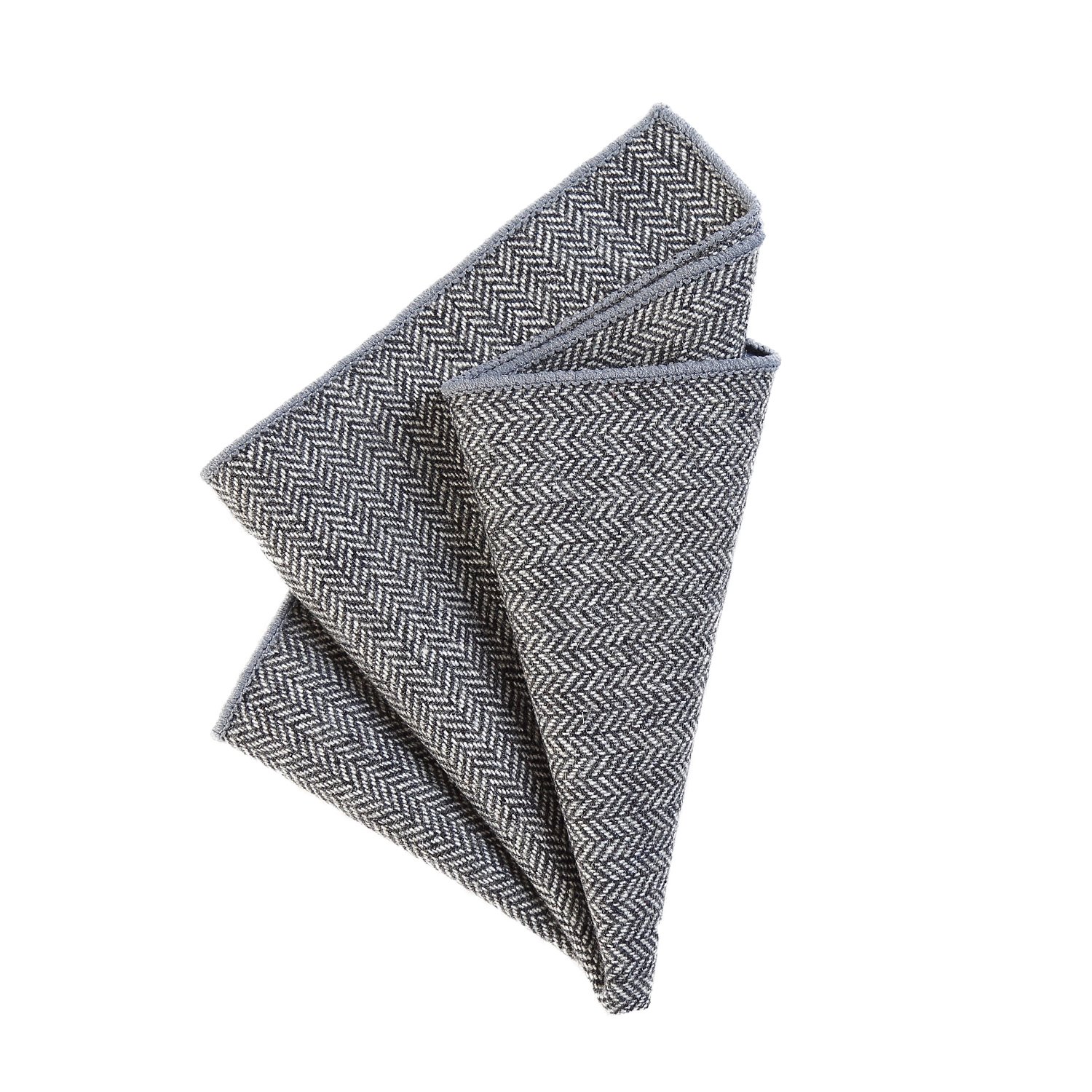 Dondon Men's Grey ’S Pocket Handkerchief From Cotton In A Checkered Tweed Look
