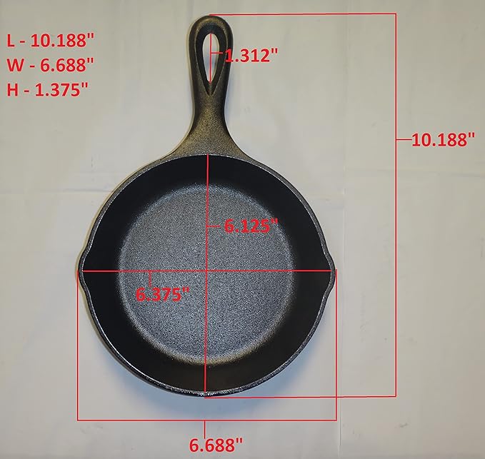 The design of this Lodge skillet includes a sturdy handle with a convenient hole for hanging storage. The skillet is suitable for a range of heat sources, including electric, gas, and induction cooktops. Known for its durability, this skillet can last for generations if properly cared for. Regular maintenance involves hand washing, drying thoroughly, and occasionally applying a light coat of vegetable oil to maintain its seasoning and prevent rust.