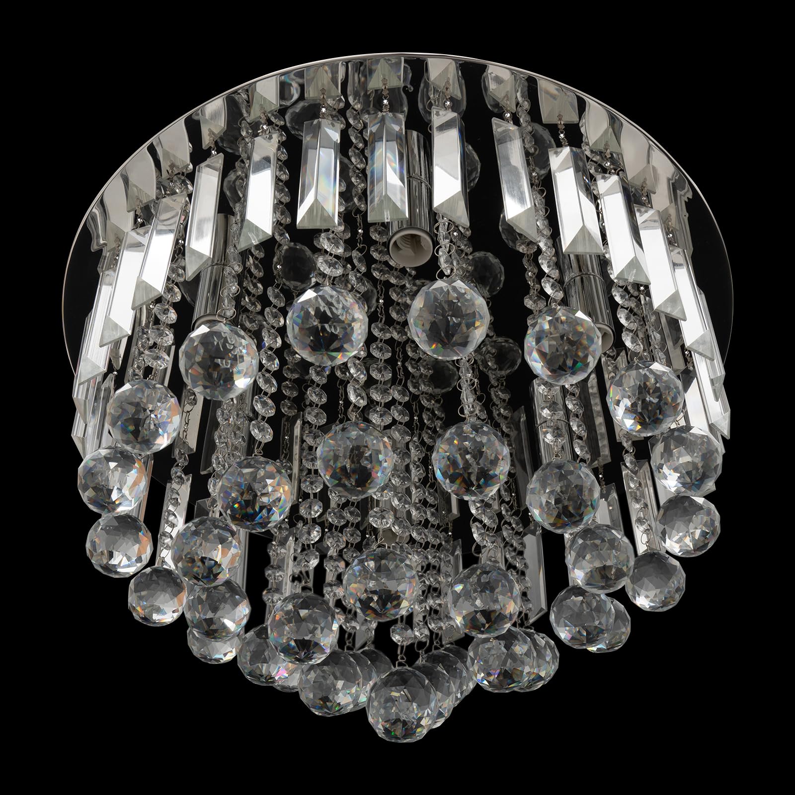 Nowoczesna kryształowa lampa wisząca LED, lampa sufitowa, okrągła, lampa sufitowa do kuchni, korytarza, salonu, hotelu, z kryształowymi abażurami, E14