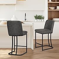 ALPHA HOME Set di 2 sgabelli da bar per la colazione, in pelle PU