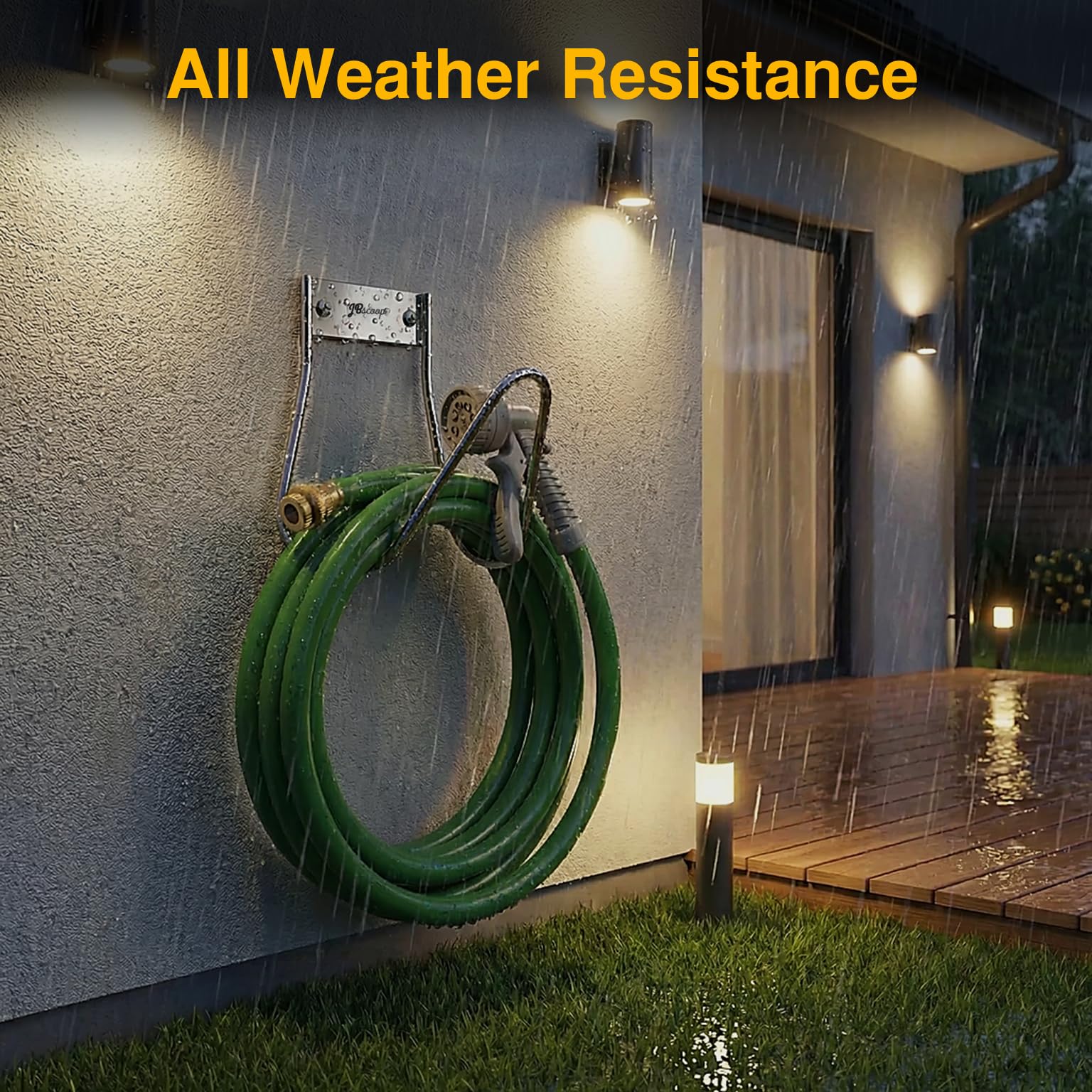 JBscoop Soporte de manguera de jardín de acero inoxidable pequeño para montaje en pared, ideal para agua, aire, manguera hidráulica, cuerdas, cables de extensión, resistente y a prueba de óxido, juego