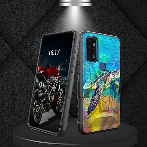 Miniatura 203 de AT&T Calypso 2 (U319AA) Funda con protector de pantalla de vidrio templado resistente con función atril integrado para debut de críquet, ciervo