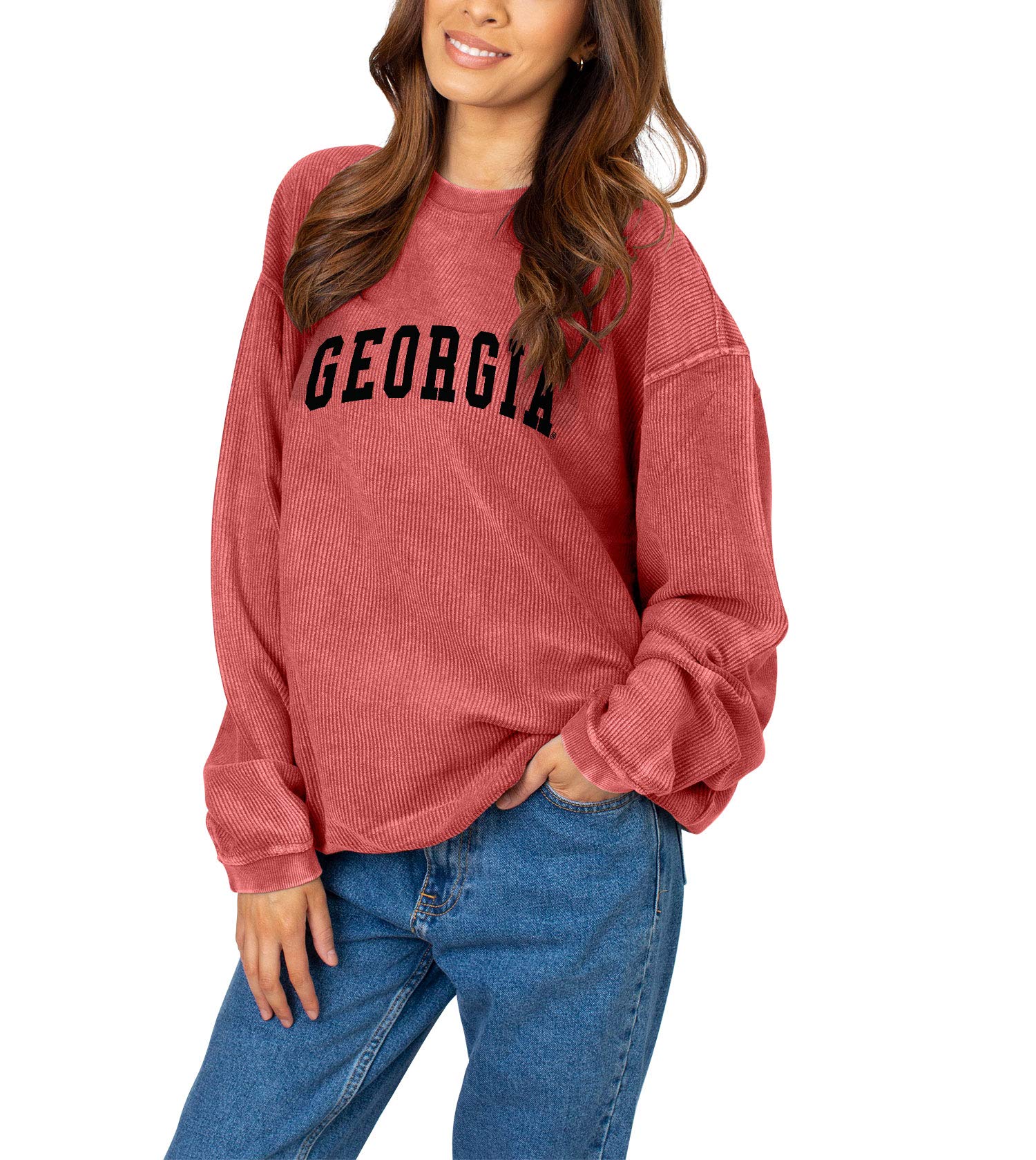 Chicka-D NCAA Ohio State Buckeyes Womens Corded Sweatshirt, Red, Medium, 443_TC_CA