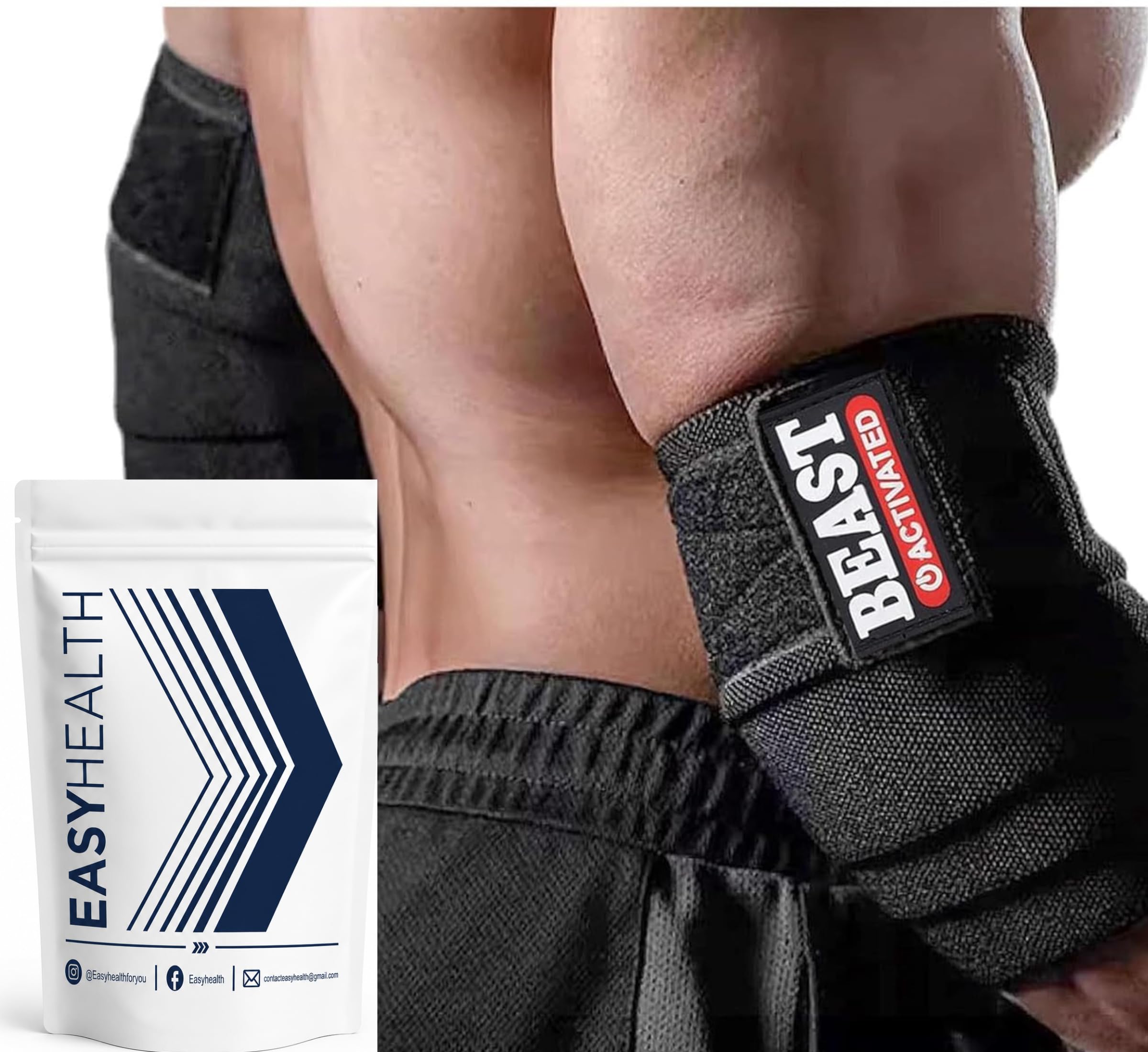 EasyHealth Elbow Support Wrap Straps for Weightlifting, Powerlifting, Gym Training, Men and Women-picture-22