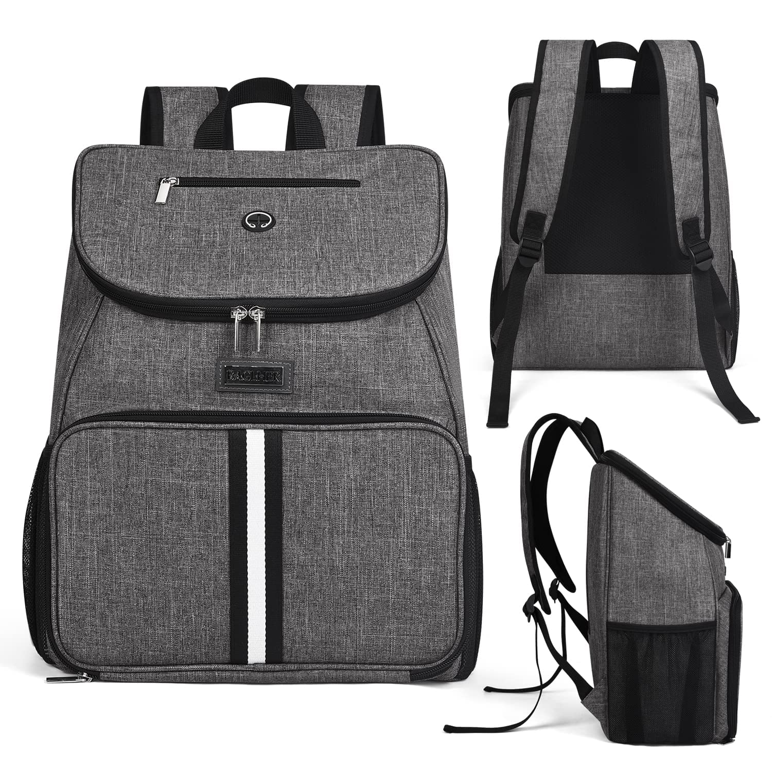 BAGLHER 丨Hundetasche, von Fluggesellschaften zugelassener Haustierbedarf, Rucksack für Hunde, Reise-Rucksack-Zubehör-Set mit 2 faltbaren Silikonnäpfen und 2 Futterkörben, Grau