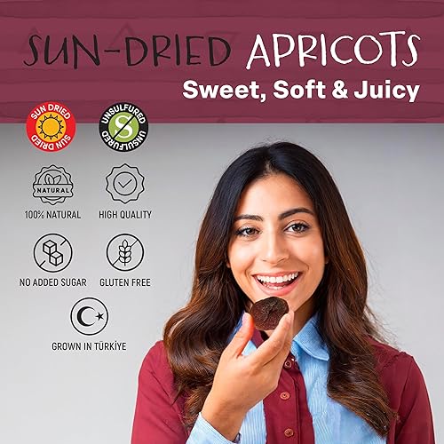 Miniatura 3 de Eastanbul Albaricoques secos al sol, 14.5 onzas, albaricoque secado natural, bocadillos de frutas secas de albaricoques, albaricoques secos de
