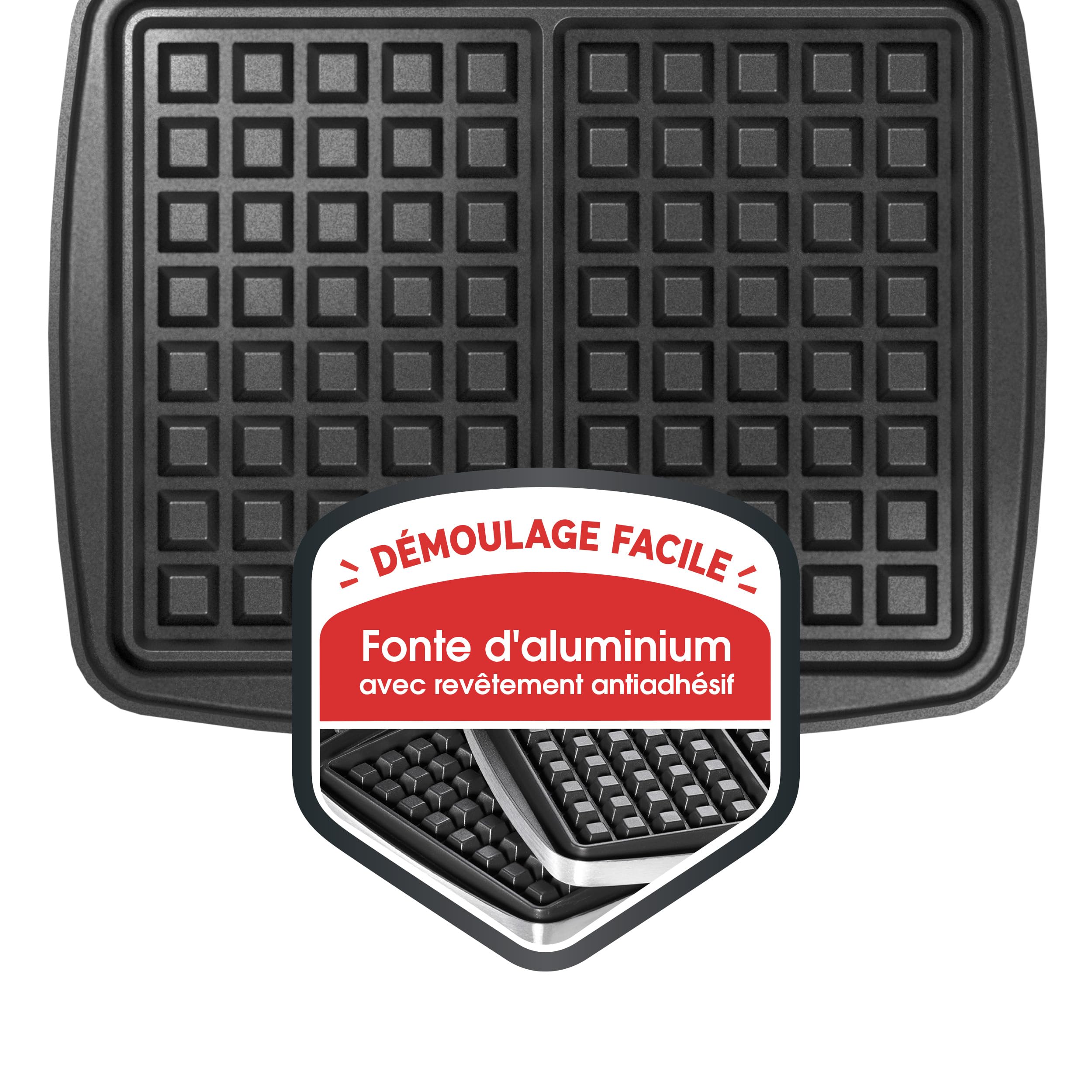 lagrange Set für 2 Waffeln mit Beschichtung für Waffeleisen schwarz