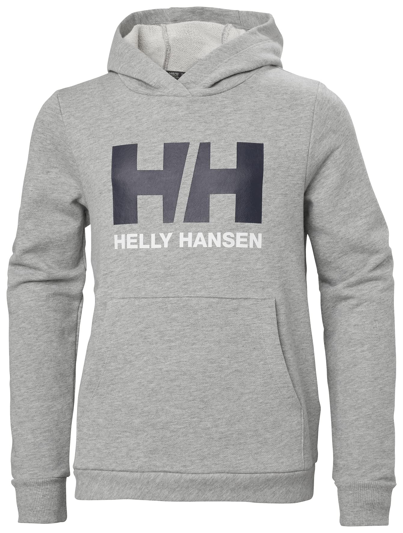 Helly Hansen Junior Unisex Jr HH Logo Hoodie 2.0, Grey Melange, 8