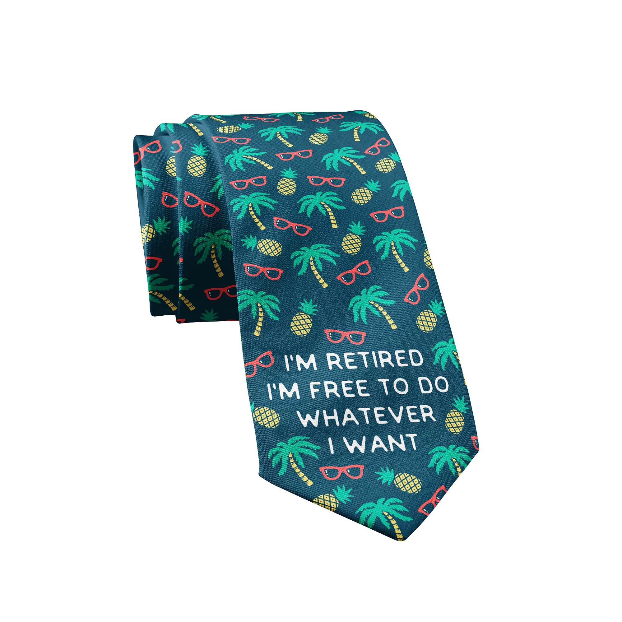 Xoovtka I'm Retired I'm Free To Do Whatever I Want Necktie Funny Ties Retirement Tie Mens Novelty Neckties
