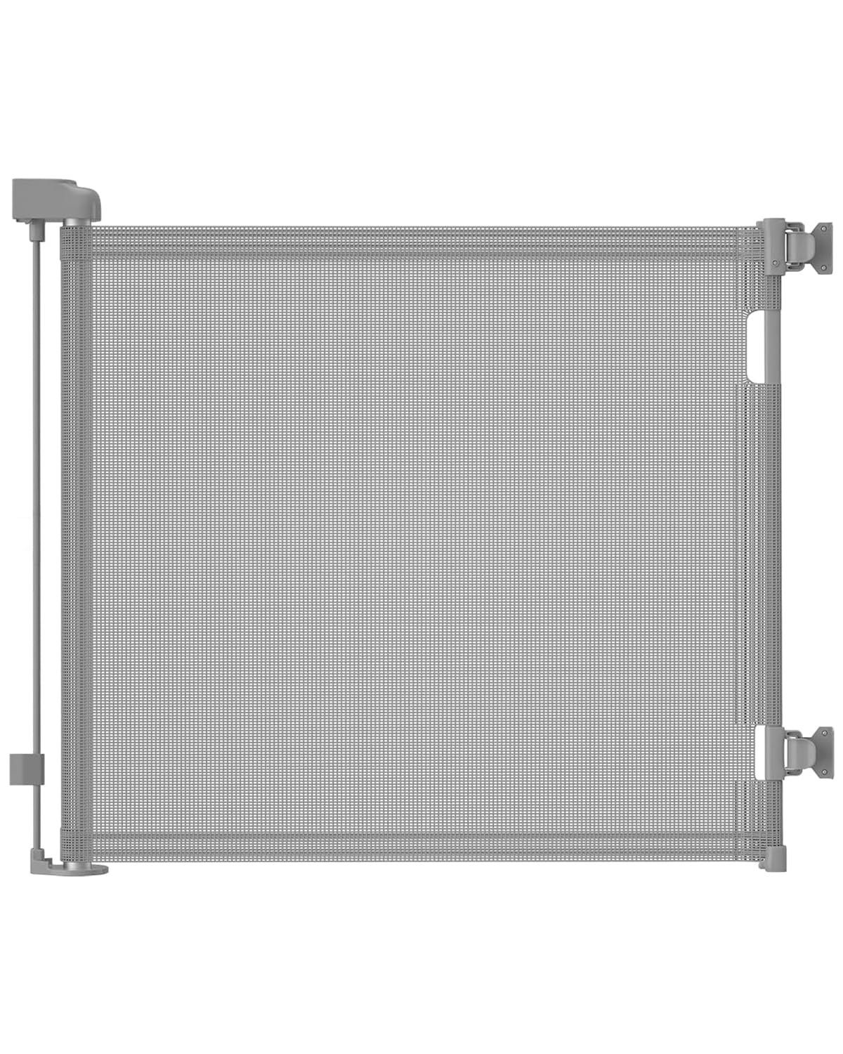 aourmkoop retractable baby gate,mesh baby gate or mesh dog gate,33" tall,extends up to 55" wide,child safety gate for doorways, stairs, hallways, indoor/outdoor-grey,33"x55"