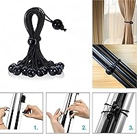 Vista 5 de Lanlord Paquete de 30 cuerdas elásticas negras de 2 tamaños de cuerda elástica de 6 y 11 pulgadas, correas elásticas de lona de 6 a 11 pulgadas, 30