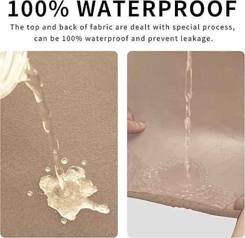 Miniatura 3 de Easy-Going Funda otomana elástica 100% doble impermeable, rectangular, plegable, protector de muebles, funda suave para sala de estar con parte