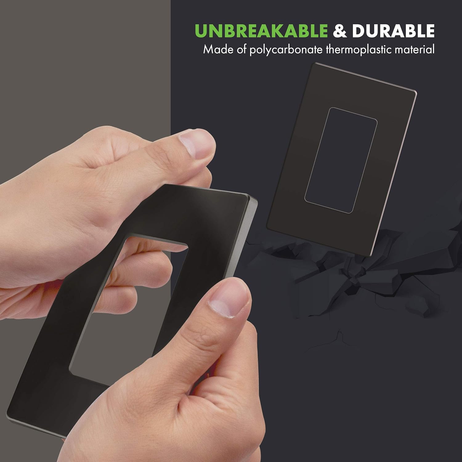 Dark Bronze 1-Gang Screwless Decorator Wall Plate