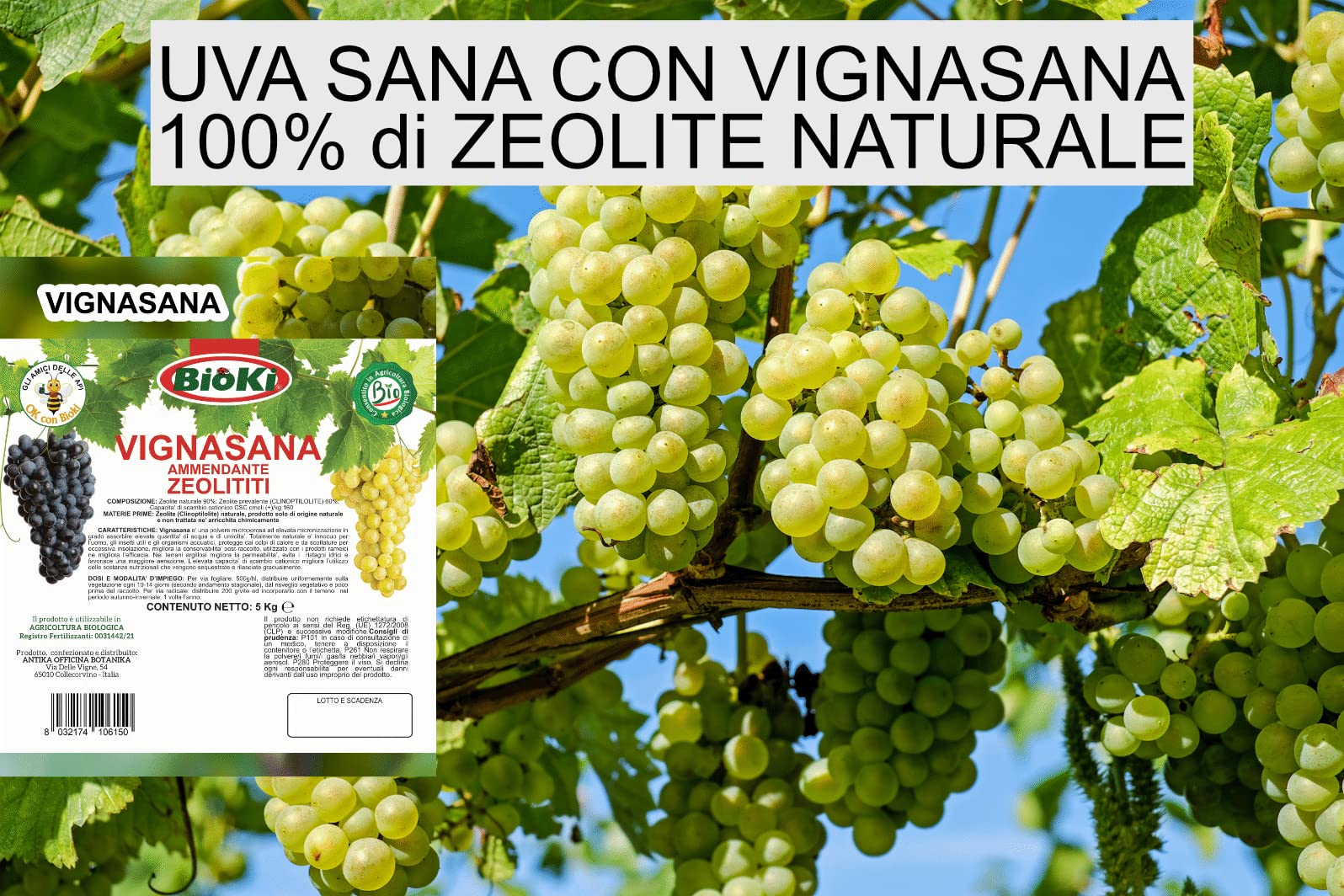VIGNASANA Zeolite naturale 90% CLINOPTILOLITE 60% 5 kg