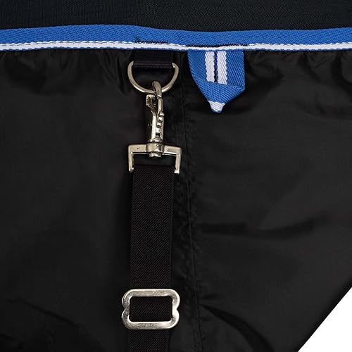 HORZE Glasgow Light Weight Waterproof Combo Turnout Sheet with Neck Cover (No Fill) - Dark Blue - 78 in(Dark Blue,78 in)