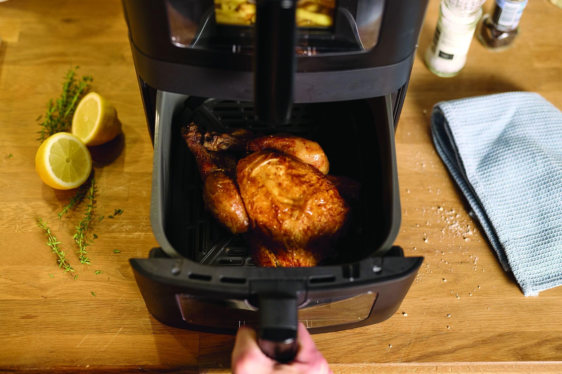 frifri Airfryer Duo Slim 13L - technologie Cyclonique Airflow, 12 programmes automatiques, matériaux haut de gamme - Noir