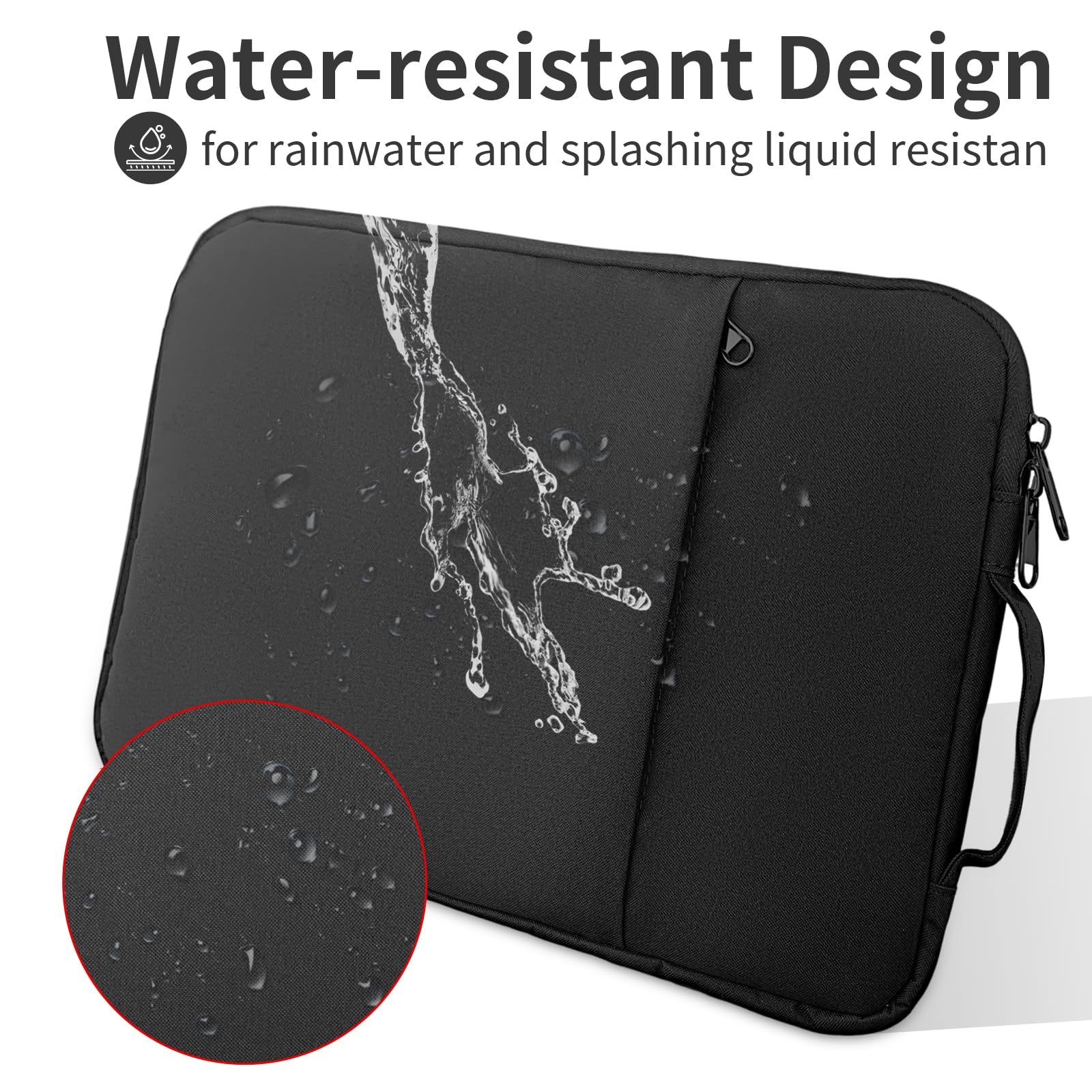 CNMTCCO Etui na laptopa 14 cali do MacBook Air 2025-2022 13,6 cala Apple M4 M3 M2 i MacBook Pro 13,3 cala M2 Chip Accessory Travel Carrying Canvas Bag Cover Simple Case (czarny)