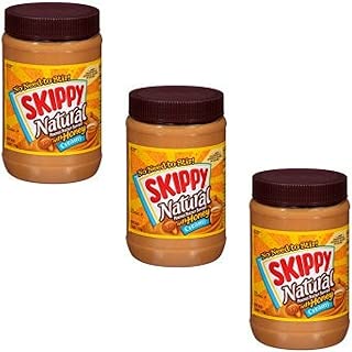 Skippy Natural Creamy Peanut Butter Spread with Honey 40 oz. Plastic Jar - 3 Bottles - coolthings.us